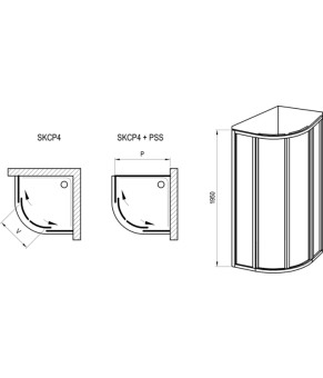 Душевой уголок Ravak Supernova SKCP4-80 см сатиновый профиль матовое стекло 3114OU02ZG
