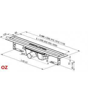 Душевой канал Ravak OZ 10° 850 Нержавеющая сталь X01576