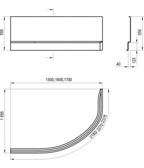 Панель для ванной Ravak Rosa II 150 R CZJ1200AN0