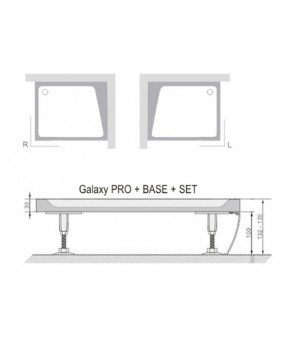Панель к поддону Ravak Gigant Pro 120x80 SET L XA83GL01010