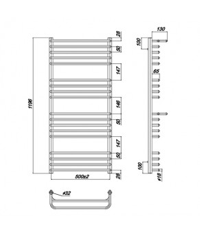 Полотенцесушитель водяной Ravak Optima 530x1200 X04000083687
