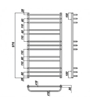 Полотенцесушитель водяной Ravak Cube 500x1000 X04000083669
