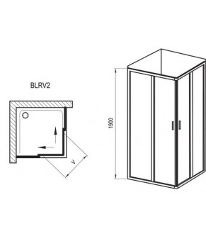 Душевой уголок Ravak Blix BLRV2-90 Сатин+Transparent 1LV70U00Z1