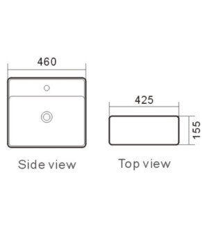 Умывальник черный матовый NEWARC Countertop 5025B-M