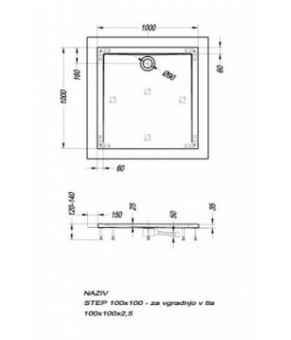 Душевой поддон Kolpa-san STEP 100X100