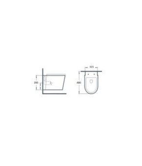 Чаша подвесного унитаза Rimless с сиденьем белый NEWARC Life 9823W