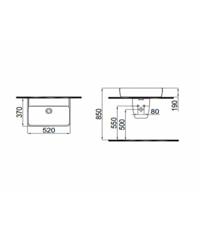 Умывальник белый 52*37 IDEVIT Nova (3501-0505)