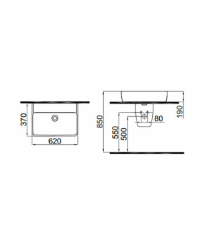 Умывальник белый 62*37 IDEVIT Nova (3501-0605)