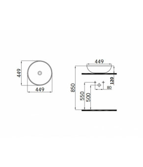 Умывальник белый 45*45 IDEVIT Round (0101-9456)