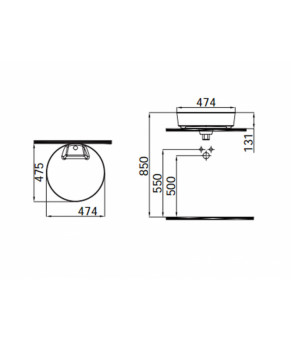 Умывальник IDEVIT Slim Round 6001-1485