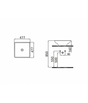 Умывальник белый 48*48 IDEVIT Square 0101-2486