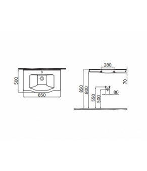 Умывальник белый IDEVIT Neo Classic 3301-0805