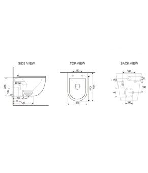 Чаша подвесного унитаза Whirpool с сиденьем ASIGNATURA Simple Bend 37822805