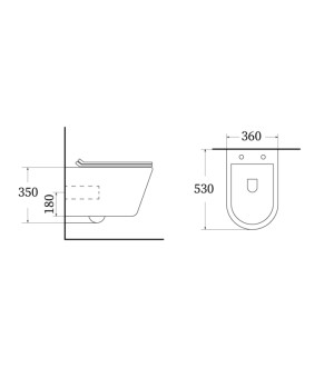 Чаша подвесного унитаза Rimless с сиденьем ASIGNATURA Simple Bend 37832805