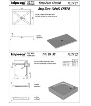 Душевой поддон Kolpa-san STEP ZERO 120Х90