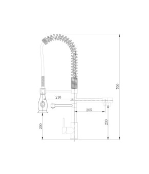 Смеситель для кухни с подключением к фильтру Asignatura Industrial 80545600 с гибким изливом