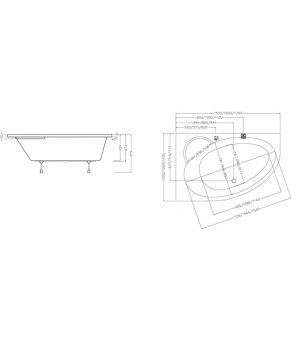 Ванна Ravak Asymmetric II 160 x 105 L CB51000000
