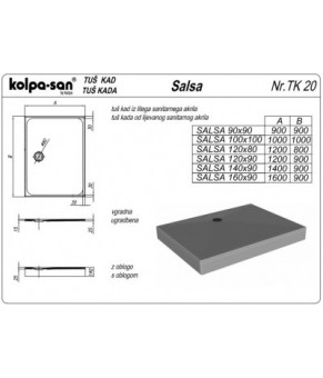 Душевой поддон Kolpa-san SALSA 120X90 534690