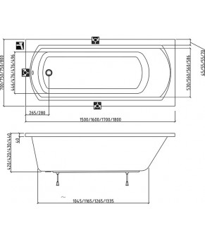 Ванна Ravak Domino II 180 x 80 XAU0000034
