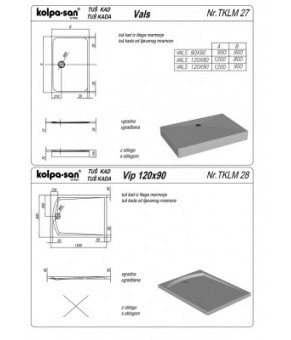 Душевой поддон Kolpa-san VALS 90X90