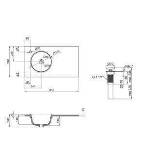 Раковина Qtap Virgo 800х460х300 White с донным клапаном QT1811FL8130ALLW