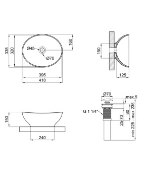 Раковина-чаша Qtap Dove 410x335x145 White с донным клапаном QT06113078W