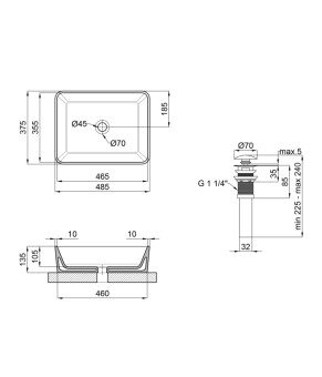 Раковина-чаша Qtap Tern 475х370х140 White с донным клапаном QT17112074W