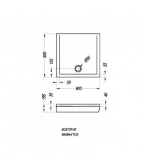 Душевой поддон Kolpa-san BOSTON 80X80 792020