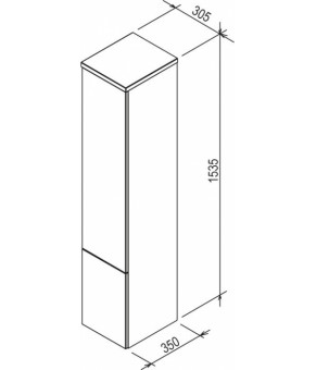 Пенал Ravak SB 350 Rosa II белый/белый X000000927