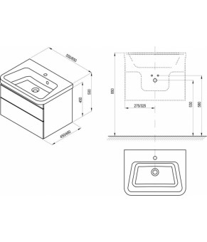 Тумба под умывальник Ravak SD 10° II 550 темный орех X000001285