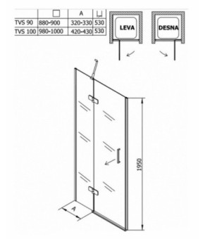 Душевая дверь Kolpa San Terra TV/S 100/K-D 527374