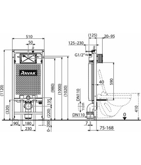 Инсталляция Ravak WC модуль G II 1120 X01703