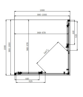 Душевая кабина Dusel DL194 Chrome 100x100 519413