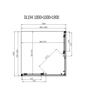 Душевая кабина Dusel DL194B Black Matt 100x100 519412