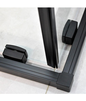 Душевая кабина DUSEL DSL194B Black Matt 900*900, двери раздвижные, стекло прозрачное, 519493