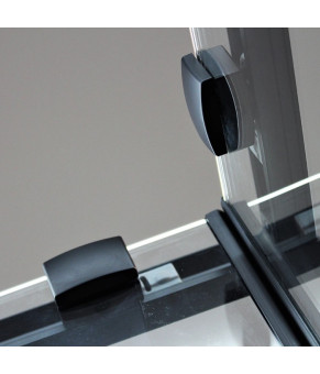 Душевая кабина DUSEL DSL194B Black Matt 900*900, двери раздвижные, стекло прозрачное, 519493