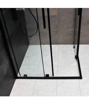 Душова кабіна DUSEL DSL194B Black Matt 1000*1000, двері розсувні, скло прозоре
