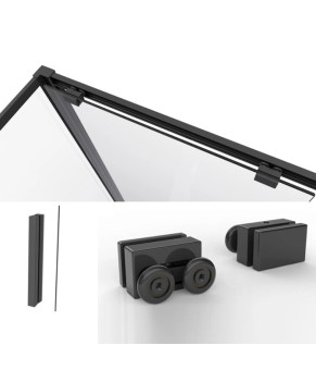 Душова кабіна DUSEL DSL194B Black Matt 1000*1000, двері розсувні, скло прозоре