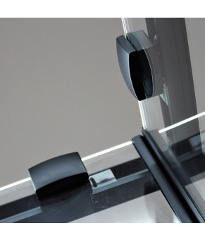 Душова кабіна DUSEL DSL194B Black Matt 1000*1000, двері розсувні, скло прозоре