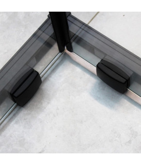 Душова кабіна DUSEL DSL194B Black Matt 1000*1000, двері розсувні, скло прозоре