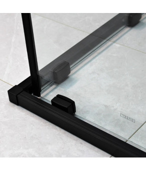 Душова кабіна DUSEL DSL194B Black Matt 1000*1000, двері розсувні, скло прозоре