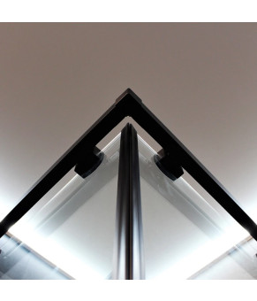 Душова кабіна DUSEL DSL194B Black Matt 1000*1000, двері розсувні, скло прозоре