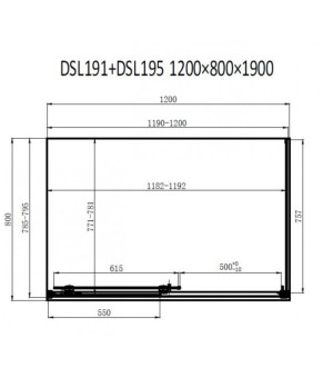 Душевая кабина Dusel DSL191B+195B Black Matt, 120х80х190, дверь раздвижная, стекло прозрачное 519128
