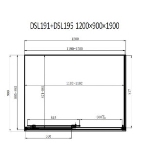 Душевая кабина Dusel DSL191B+195B Black Matt, 120х90х190, дверь раздвижная, стекло прозрачное 519129