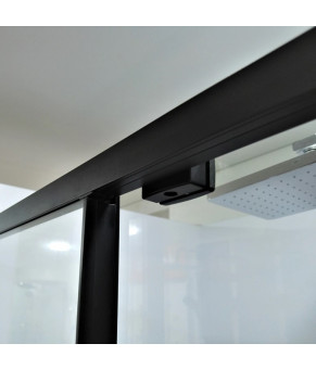 Душевая дверь в нишу Dusel DSL191B Black Matt раздвижная, стекло прозрачное, 120х190 518512