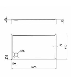 Душевой поддон Qtap Tern 301812C 100x80x12 см + сифон (SD00046990)