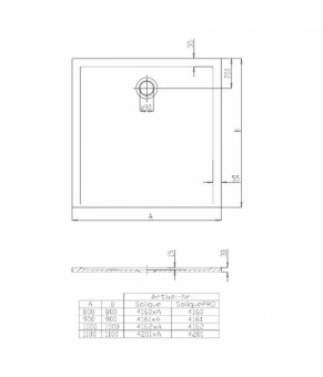 Душевой поддон Hoesch Muna S SoliquePro 70х70 4221.747