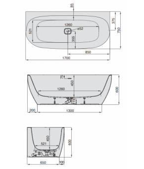 Гидромассажная ванна Hoesch iSensi 170х75 3884i.010+69714.305