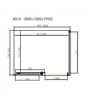Душевая кабина Dusel A-515 прозрачное 1000x800x1900 551081