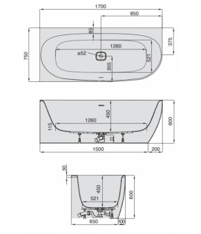 Гидромассажная ванна Hoesch iSensi 170х75 3811i.010
